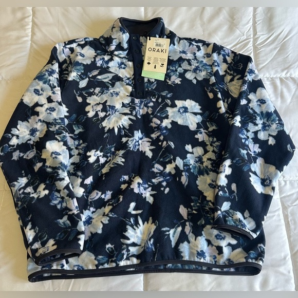 Oraki Sweaters - NEW ORAKI Roadtrip Snap-Neck Polar - Poésie Sz XL